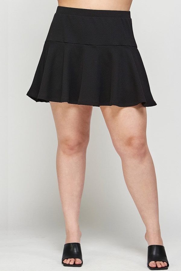 Plus Size, Solid Knit Skort For Cheap