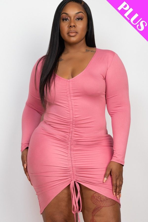 Plus Size Drawstring Ruched Front For Sale