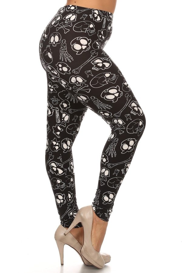 Plus Size Print, Full Length Leggings In A Fitted Style With A Banded High Waist on Sale - Image 2