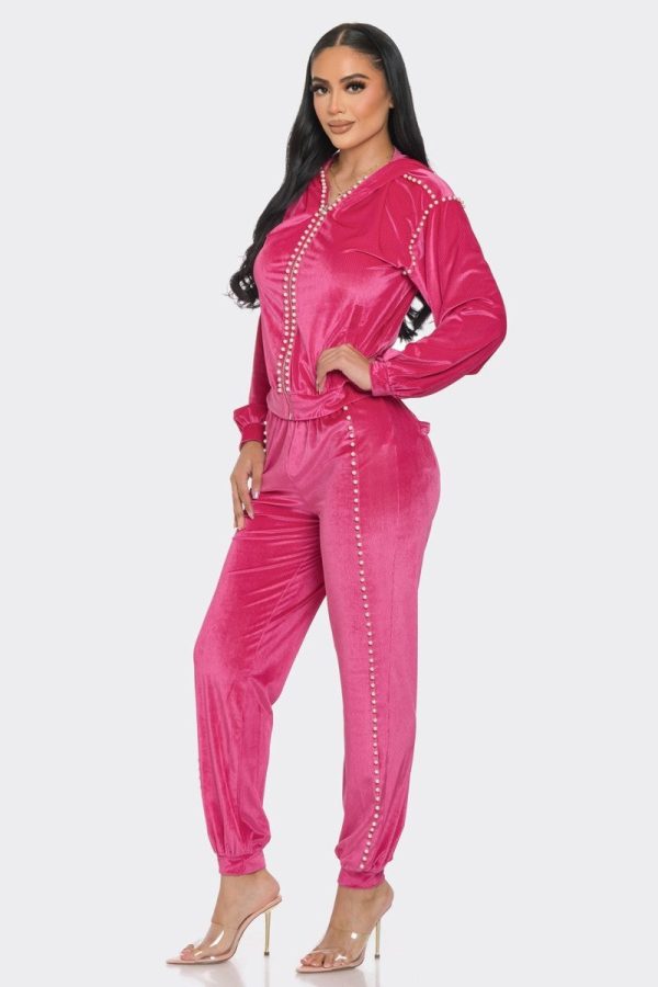 Jogger With Pearls Set Online now - Image 2